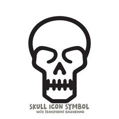 Black and White Skull Icon Symbol Vector Image Illustration Minimalist Design Graphic Art