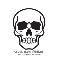 Fototapeta premium Black and White Skull Icon Symbol Vector Image Illustration Minimalist Design Graphic Art