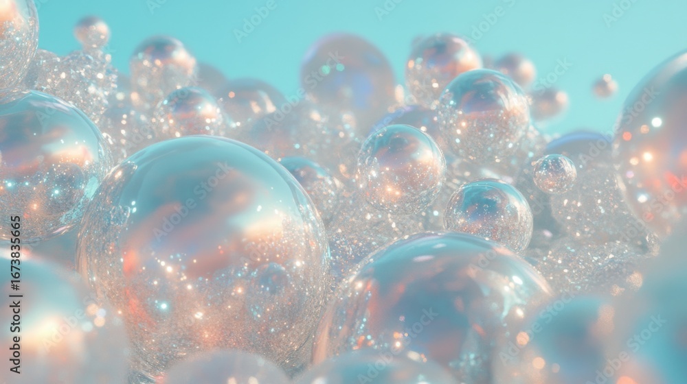 Poster abstract of synchronized spheres in motion creates a dynamic visual duet.