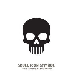 Black and White Skull Icon Symbol Vector Image Illustration Minimalist Design Graphic Art