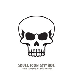 Black and White Skull Icon Symbol Vector Image Illustration Minimalist Design Graphic Art
