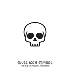 Black and White Skull Icon Symbol Vector Image Illustration Minimalist Design Graphic Art