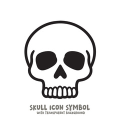 Black and White Skull Icon Symbol Vector Image Illustration Minimalist Design Graphic Art