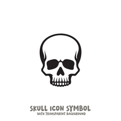 Black and White Skull Icon Symbol Vector Image Illustration Minimalist Design Graphic Art