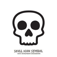 Black and White Skull Icon Symbol Vector Image Illustration Minimalist Design Graphic Art