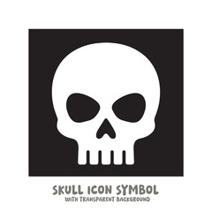 Black and White Skull Icon Symbol Vector Image Illustration Minimalist Design Graphic Art