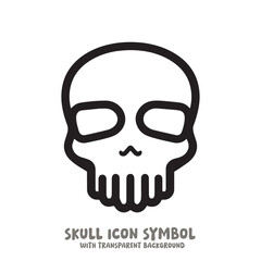 Black and White Skull Icon Symbol Vector Image Illustration Minimalist Design Graphic Art