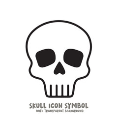 Black and White Skull Icon Symbol Vector Image Illustration Minimalist Design Graphic Art