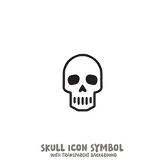 Black and White Skull Icon Symbol Vector Image Illustration Minimalist Design Graphic Art