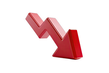 arrow down isolated on white background decline loss concept