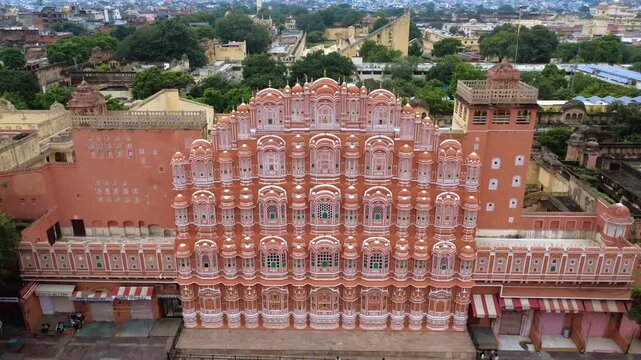Aerial Drone View of Hawa Mahal