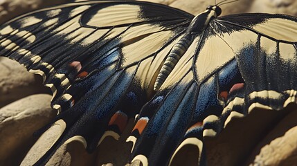 Closeup Detailed Butterfly Wings Macro Photography