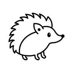 Outline of Hedgehog Silhouette Vector on White