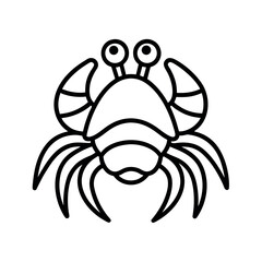 Outline of Hermit Crab Silhouette Vector on White