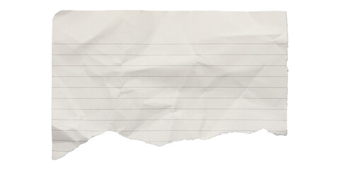 blank crumpled lined paper notebook paper with torn edges isolated on transparent background,note paper message office business tag sign,blank sheet of paper,crumpled paper sheet