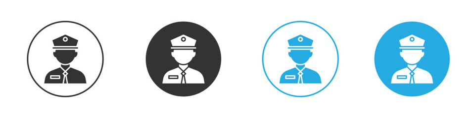 Police icon. simple illustration graphic doodle black design