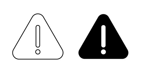 Warning Alert Icon Set &ndash; Caution Sign, Danger Triangle, Hazard Attention Symbol Vector