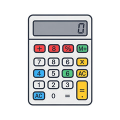 Calculator mathematics school education study tool icon flat lineal vector illustration