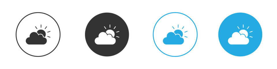 Partially cloudy icon. simple illustration graphic doodle black design