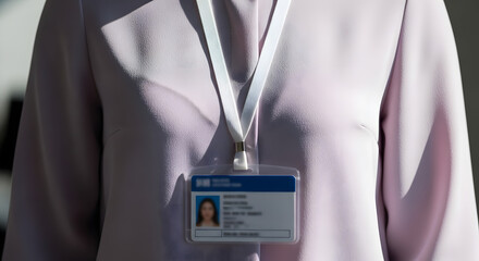 Identity Card on a Blue Suit - Business Event Access