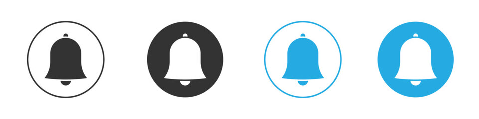 Notification bell icon. simple illustration graphic doodle black design