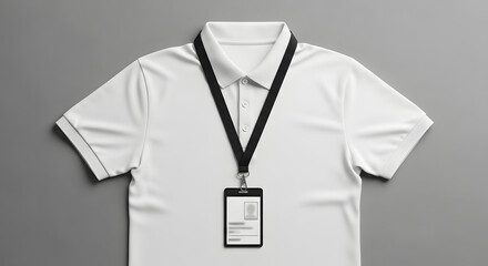 Polo Shirt with ID Badge Professional Identity Mockup