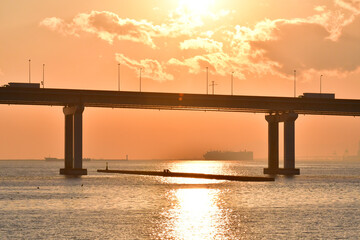 甲子園浜の夕景