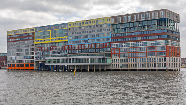 Modern Architecture Large Apartment Complex MVRDV Silodam in Amsterdam Netherlands
