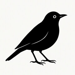 Small Bird Perched Silhouette