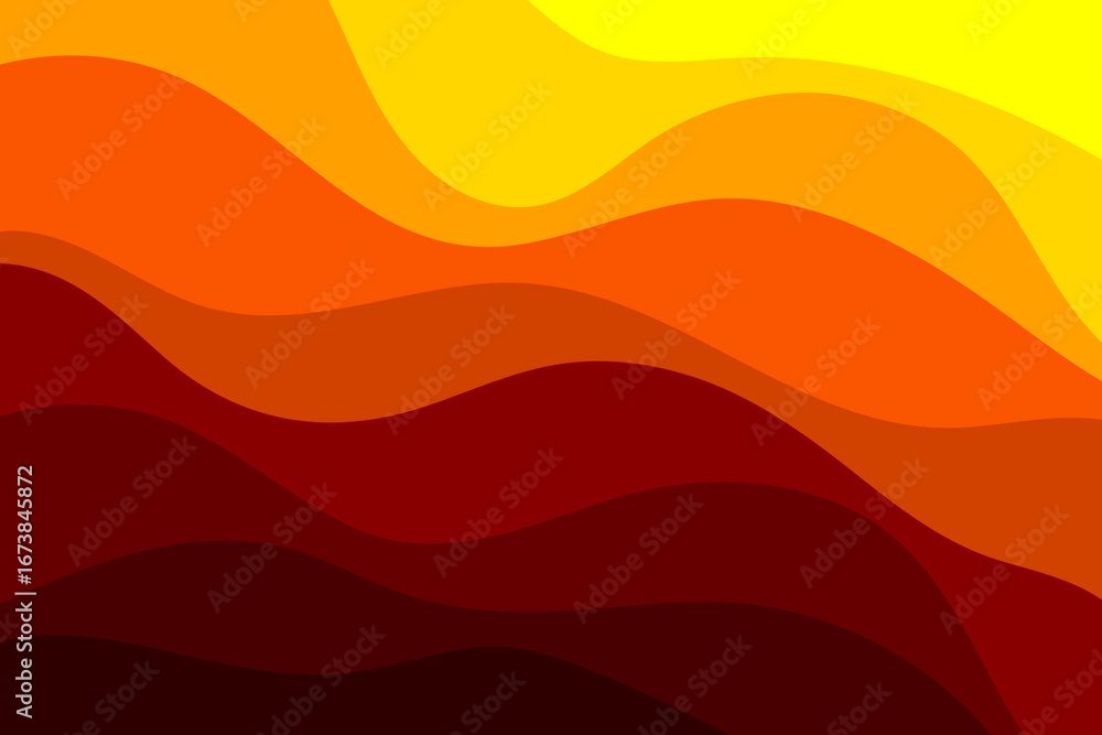 Wall mural abstract red and orange gradient wavy vector shape background