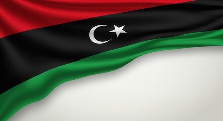 Libya National Flag Abstract Background with Copy Space – Independence Day Design
