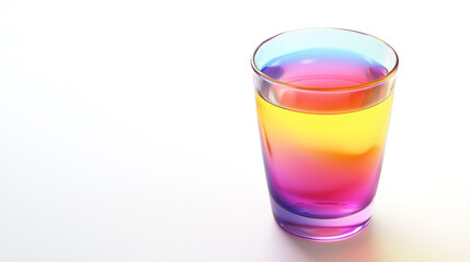 tropical juice blend with vibrant hues, isolated on a clean white background with plenty of space for design.