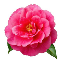 Fototapeta premium Camellia pink blossom, isolated on white and transparent background
