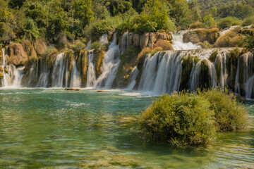 Forest and waterfalls in KrKa National Park, Croatia