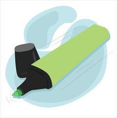 Hand drawn green highlighter pen 