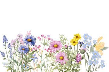 Watercolor flowers background vector for design.