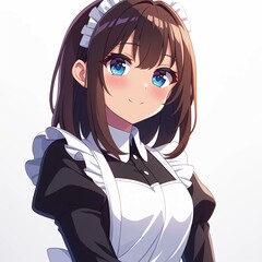 アニメ調の美少女の切り抜き用素材