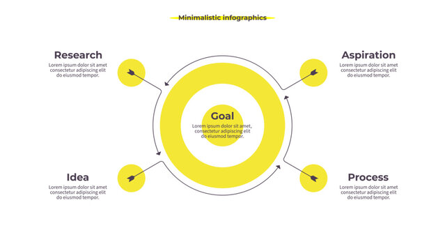 Business infographic template. Target chart with four options, steps. Vector chart.