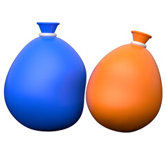 Water Balloons  3D icon on transparent background