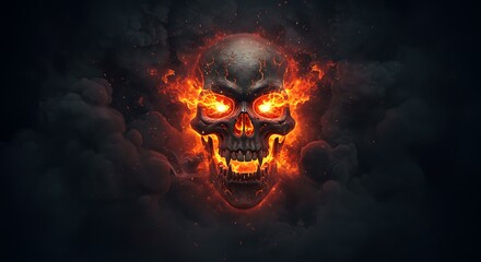 Infernal Blaze: A 3D Skull Render