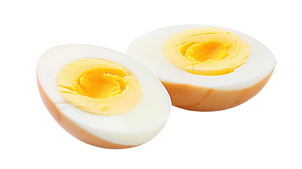 Hard boiled eggs isolated on white background
