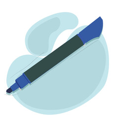 blue whiteboard permanent marker pen with cap 