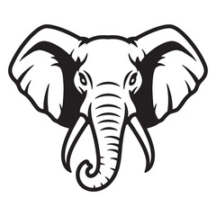 Obraz premium Bold elephant head icon for brand identity and logo design