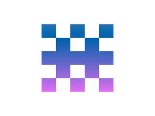 abstract pixel logo design – digital technology branding