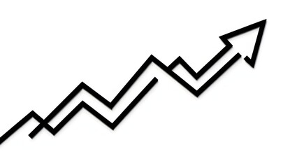 black arrow graph moving up direction