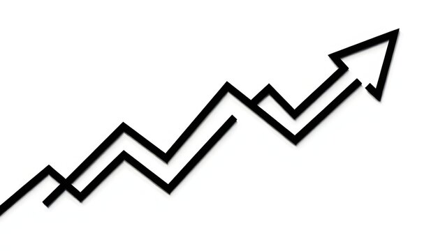 black arrow graph moving up direction