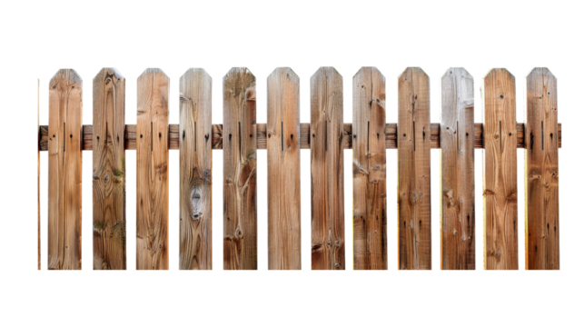 Rustic wooden fence panel crafted from vertical planks and cross supports.