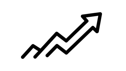 black arrow graph moving up direction