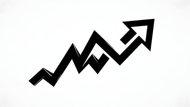 black arrow graph moving up direction