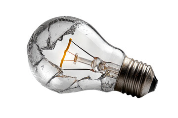 broken light bulb isolated on white background failed idea symbol